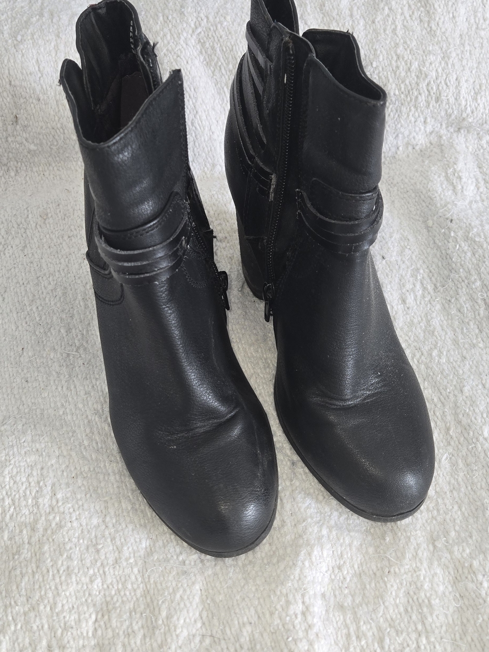 Madden Girl Denice Black Ankle Boots Block Heel